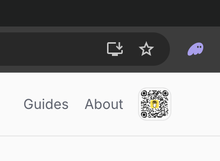 Close-up of Chrome's install icon to the left of the bookmark star